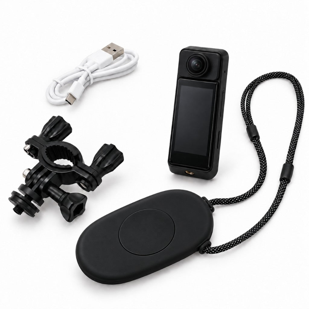 4K sports camera kit with mount, cable, and strap — iZone Lebanon