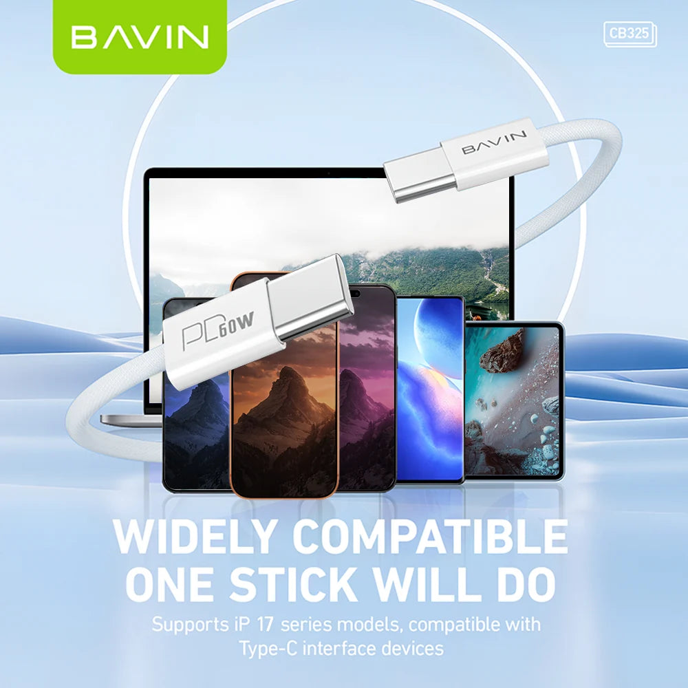 Bavin Cable USB-C USB-C 60w 2m CB325 — iZone Lebanon product photo 3