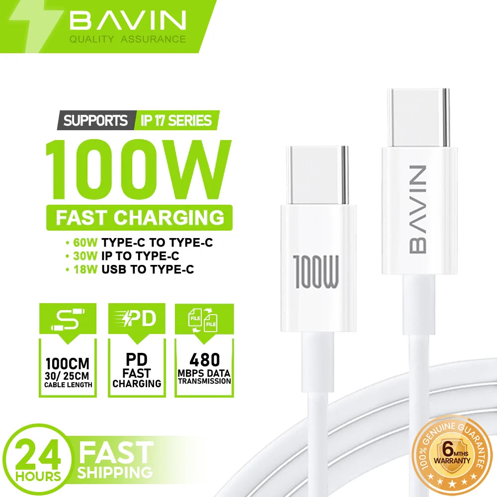 Cable Bavin USB-C USB-C Cb274-100w — iZone Lebanon product photo 1