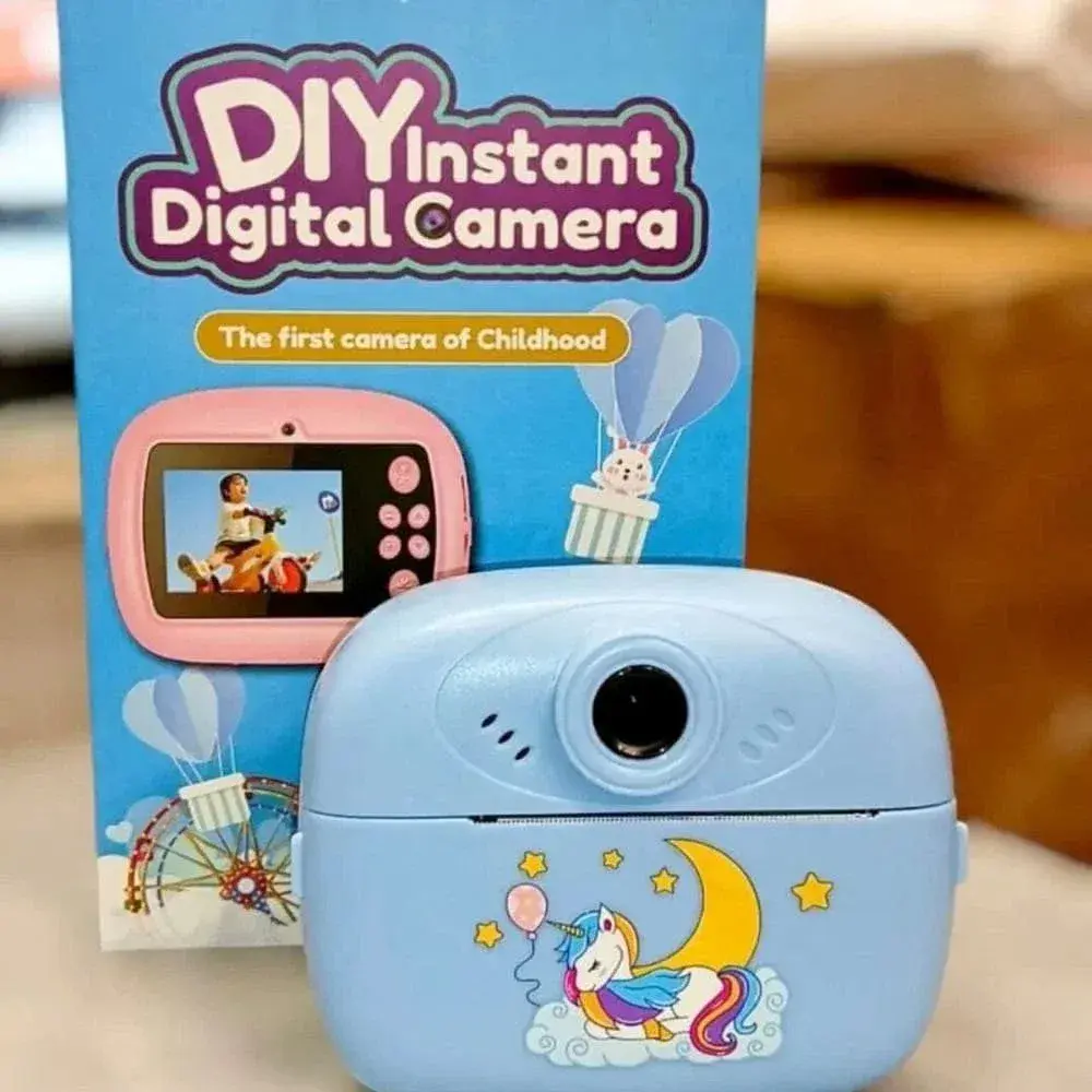 DIY instant print kids camera blue with box — iZone Lebanon product photo