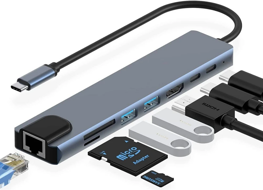 Multifunction Adapter 8 Ports Usb-c to Hdtv — iZone Lebanon product photo 1