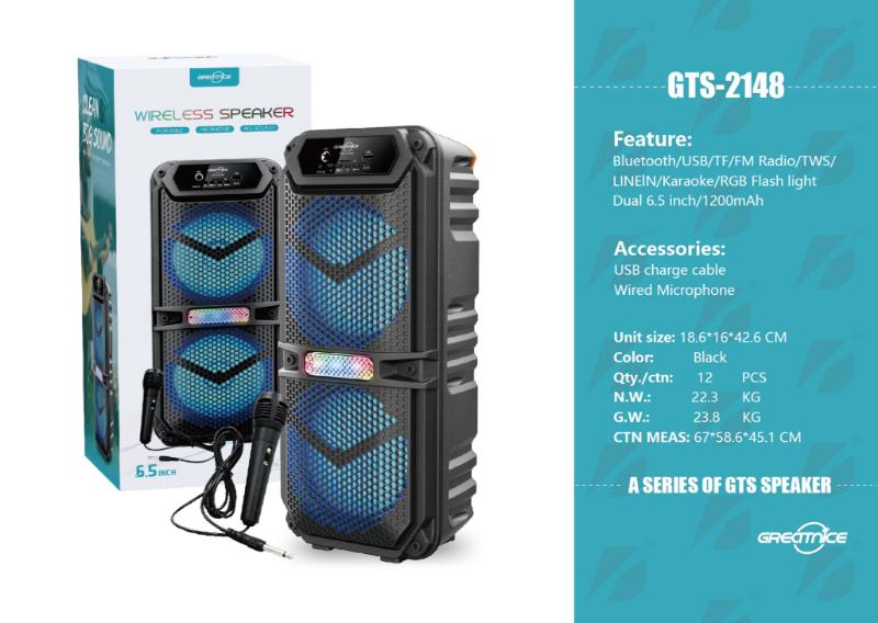 Wireless Speaker Gts-2148 6.5inch Double — iZone Lebanon product photo 3